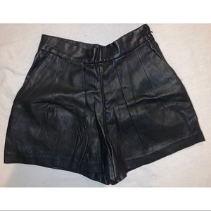 Vintage high waisted faux leather shorts